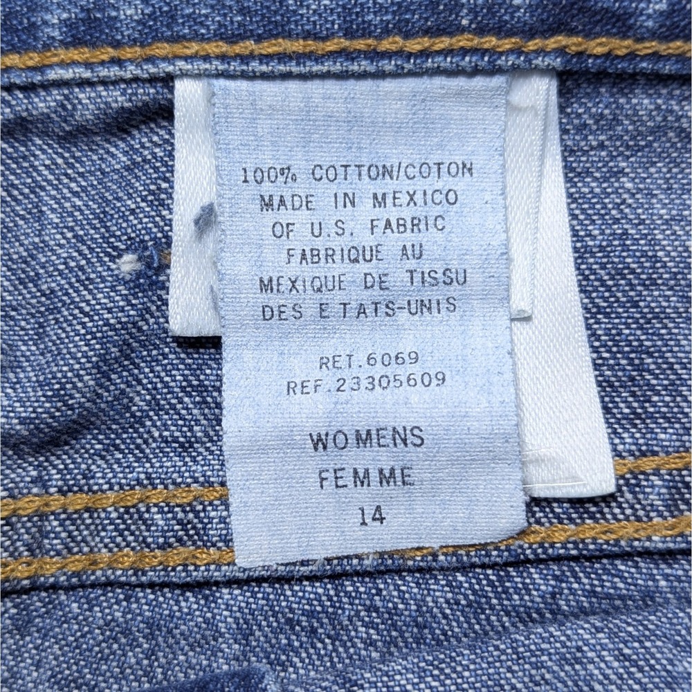 Eddie Bauer Women 14 Denim Skirt 100% Cotton Indigo Knee Length 90s Minimalist - Picture 5 of 8